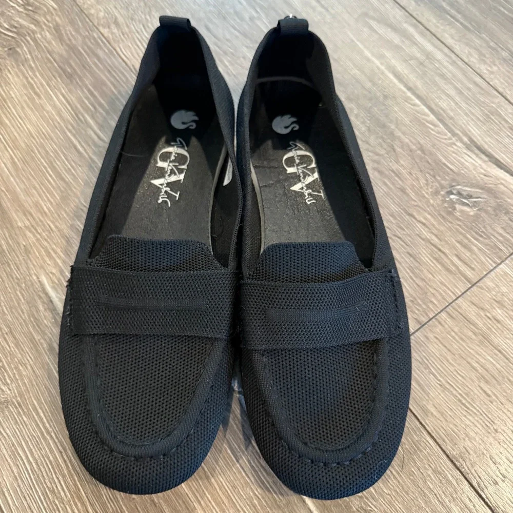 Gloria Vanderbilt Lorna Knit Penny Loafers Black Women's Size 6.5 Comfort